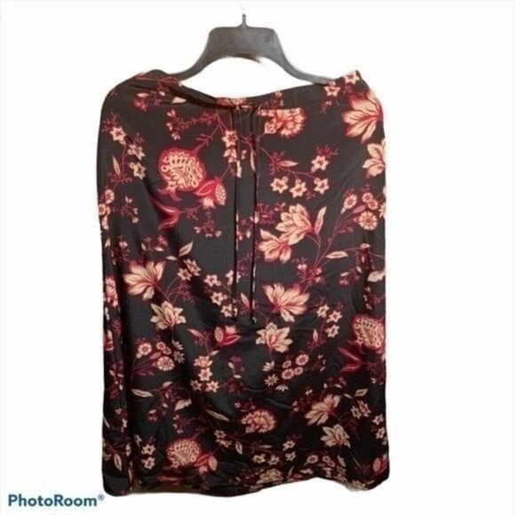 Sag Harbor Skirt Set Red Black Floral Midi Skirt - Picture 6 of 9